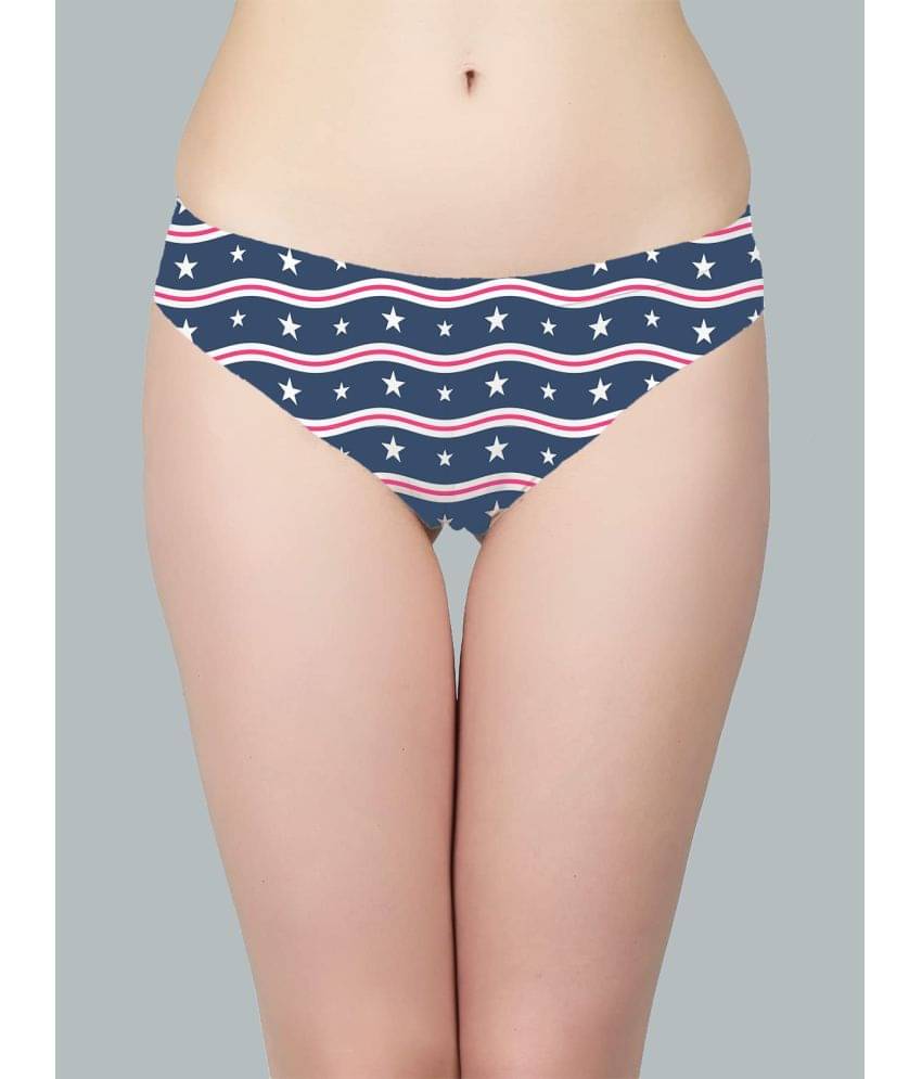 D Naked Cotton Printed Women's Bikini ( Blue )     			D Naked Cotton Printed Women's Bikini ( Blue )