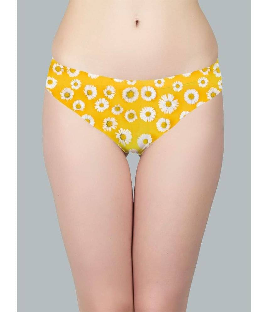 D Naked Cotton Lycra Printed Women's Bikini ( Yellow ) D Naked Cotton Lycra Printed Women's Bikini ( Yellow )