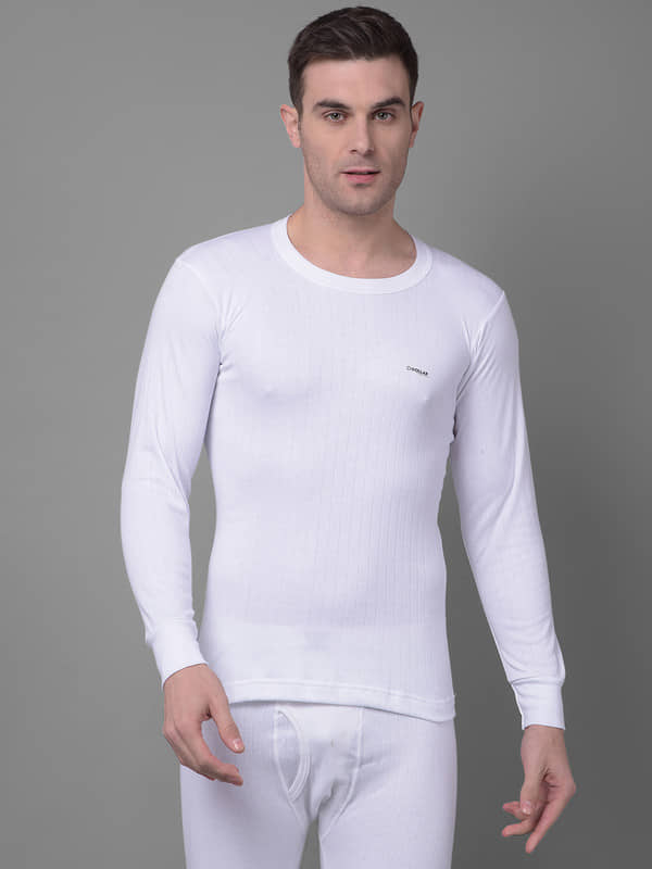 Pack of 1 Dollar White Cotton Blend Men's Thermal Tops