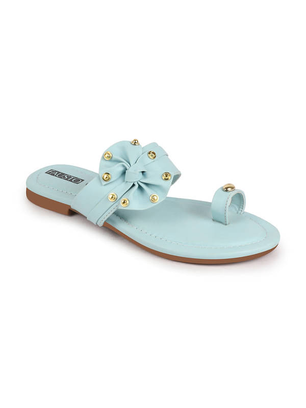 Fausto Light Blue Women's Flats     			Fausto Light Blue Women's Flats