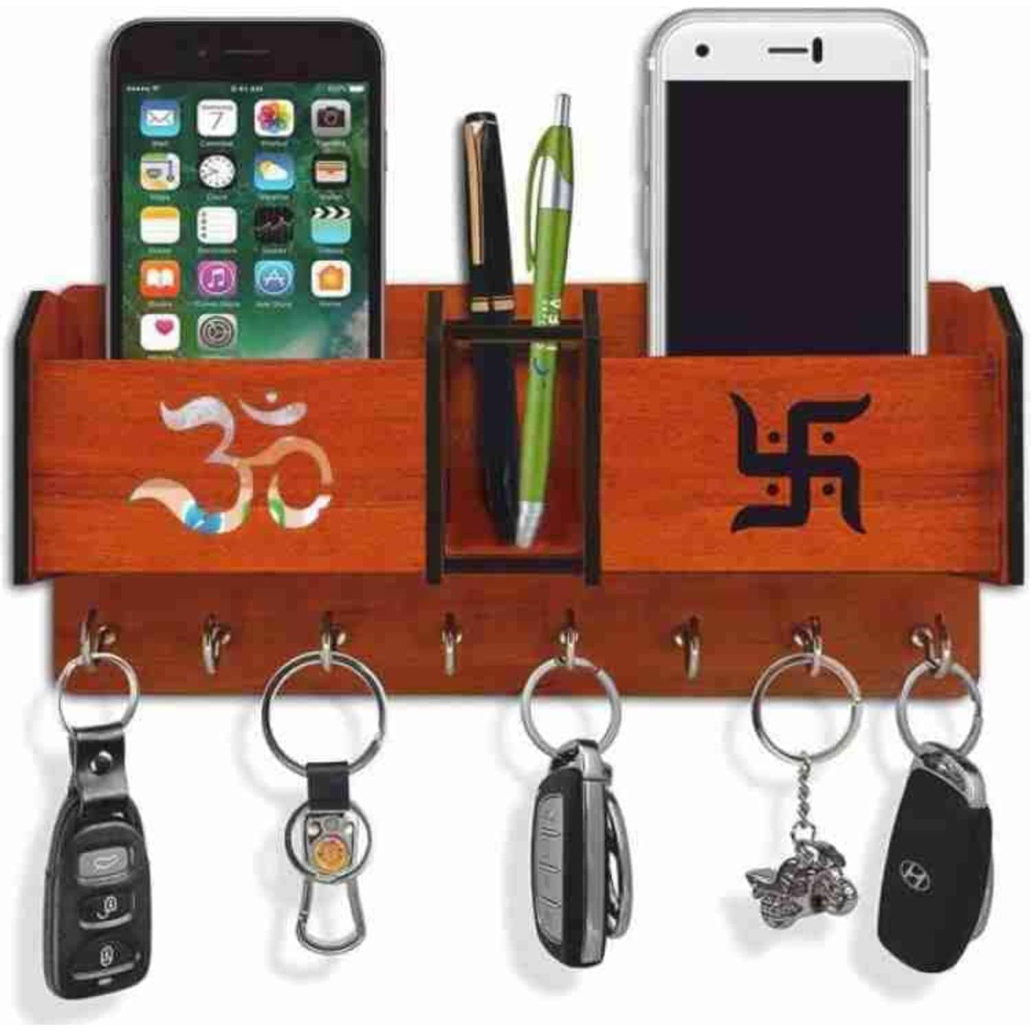 KAAF Brown Wood Key Holder - Pack of 1