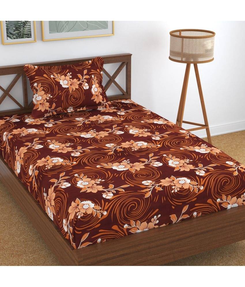 Homefab India Microfiber Single Bedsheet ( Brown ) Homefab India Microfiber Single Bedsheet ( Brown )
