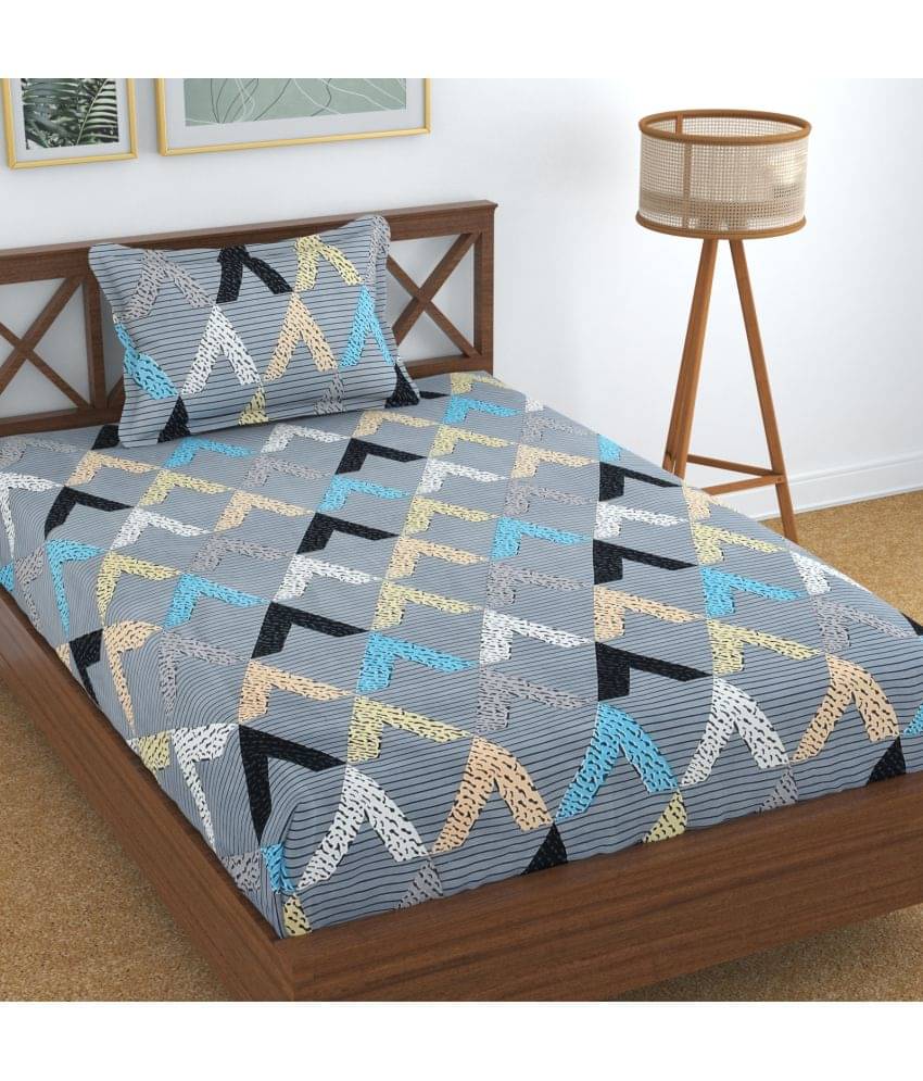     			Homefab India Microfiber Single Bedsheet ( Grey )