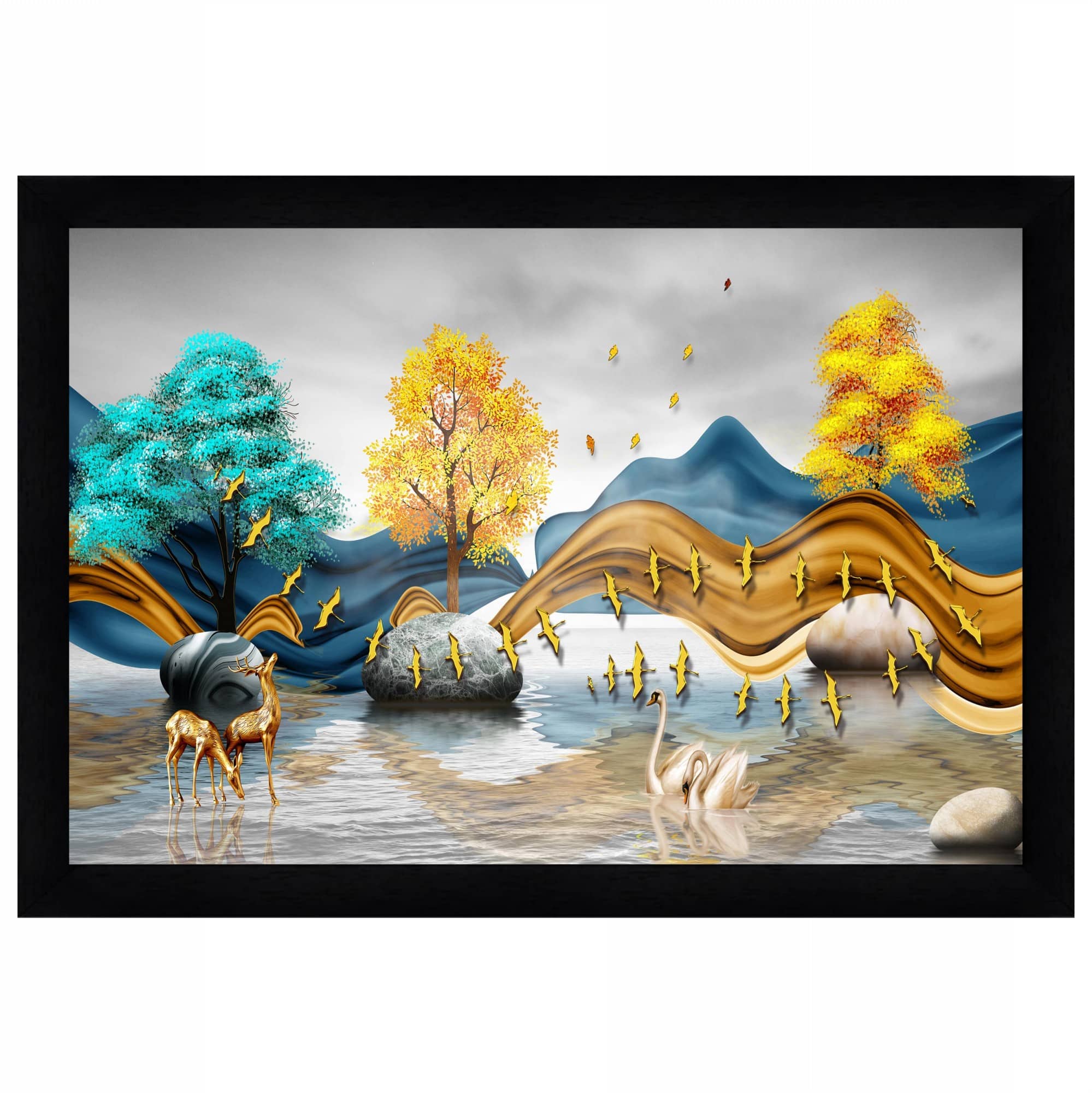 Indianara Abstract Painting With Frame