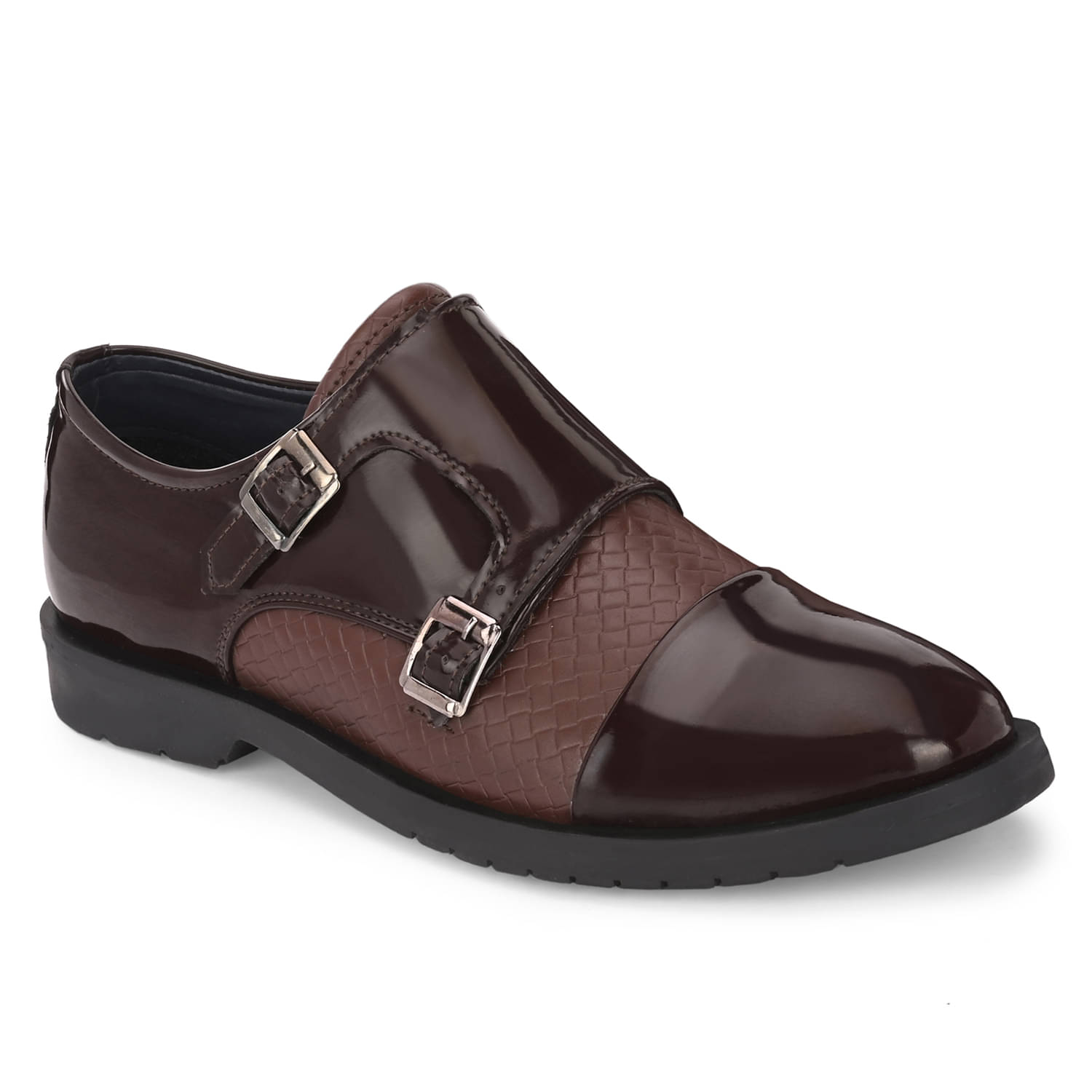     			John Karsun Brown Men's Monk Strap Formal Shoes