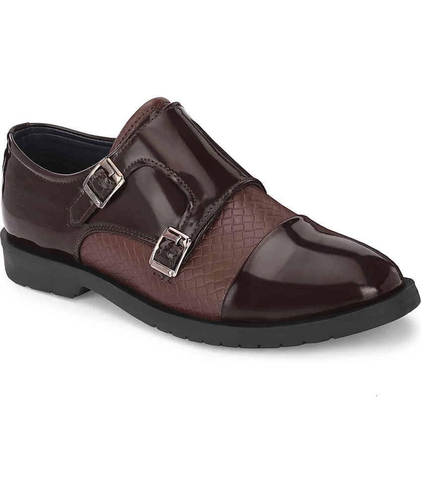 John Karsun Brown Men's Monk Strap Formal Shoes - Formal Shoes | Buy online on ZillyBuy