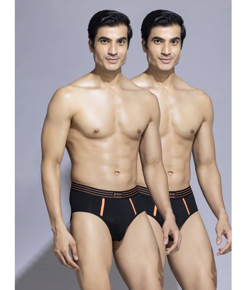 John Players Black John Players Briefs Cotton Men's Briefs ( Pack of 2 ) John Players Black John Players Briefs Cotton Men's Briefs ( Pack of 2 )