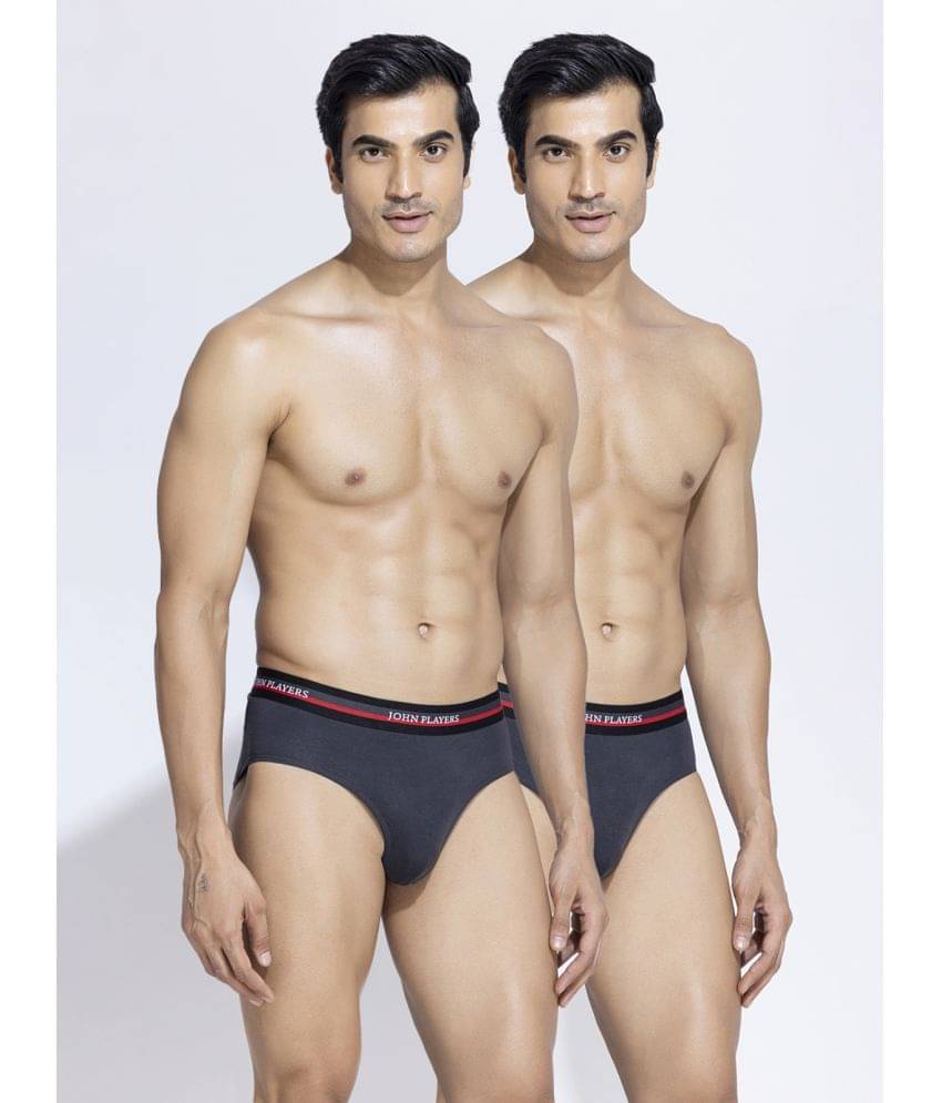 John Players Grey Melange John Players Briefs Cotton Men's Briefs ( Pack of 2 ) John Players Grey Melange John Players Briefs Cotton Men's Briefs ( Pack of 2 )