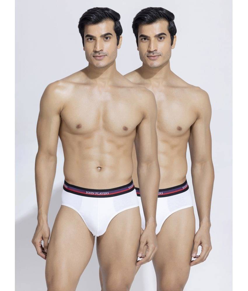 John Players White John Players Briefs Cotton Men's Briefs ( Pack of 2 ) John Players White John Players Briefs Cotton Men's Briefs ( Pack of 2 )