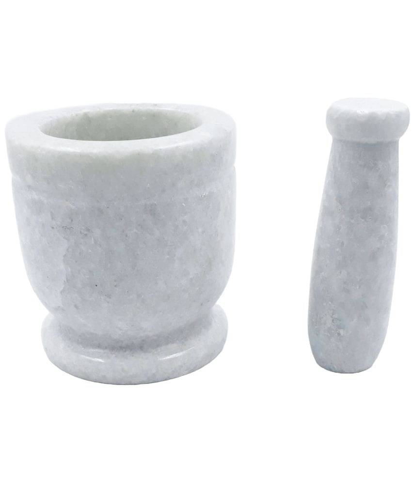     			KRAFT CLOUDS Off White Marble Mortar & Pestel ( Pack of 1 )