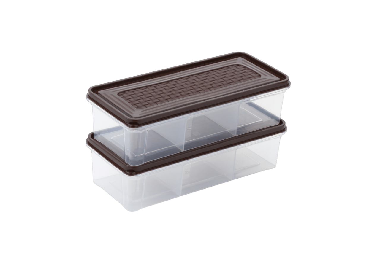     			MAGICSPOON Plastic Brown Multi-Purpose Container ( Set of 2 )