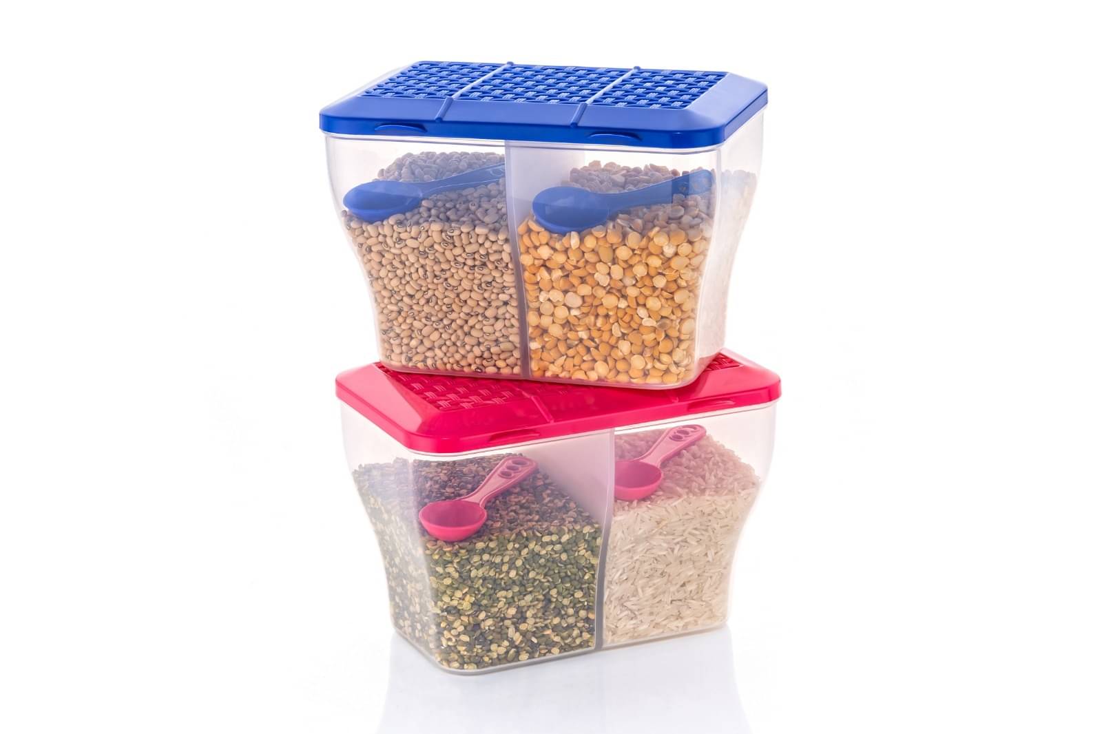     			MAGICSPOON Plastic Multicolor Multi-Purpose Container ( Set of 2 )