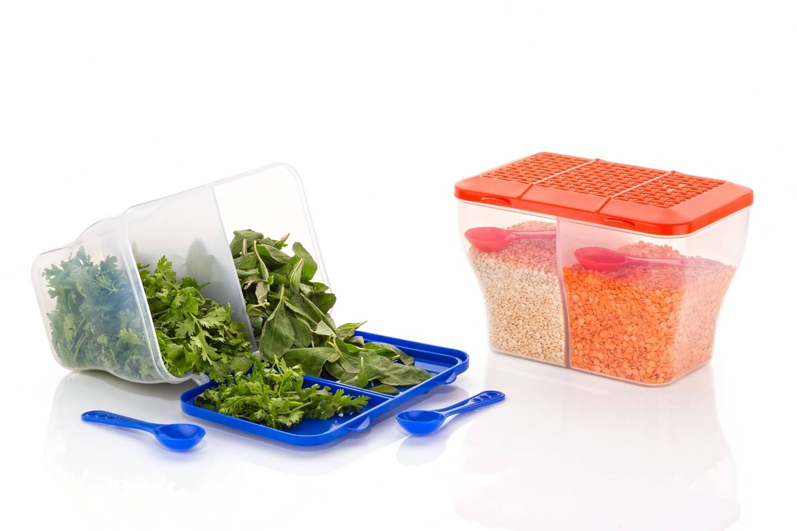     			MAGICSPOON Plastic Multicolor Multi-Purpose Container ( Set of 2 )