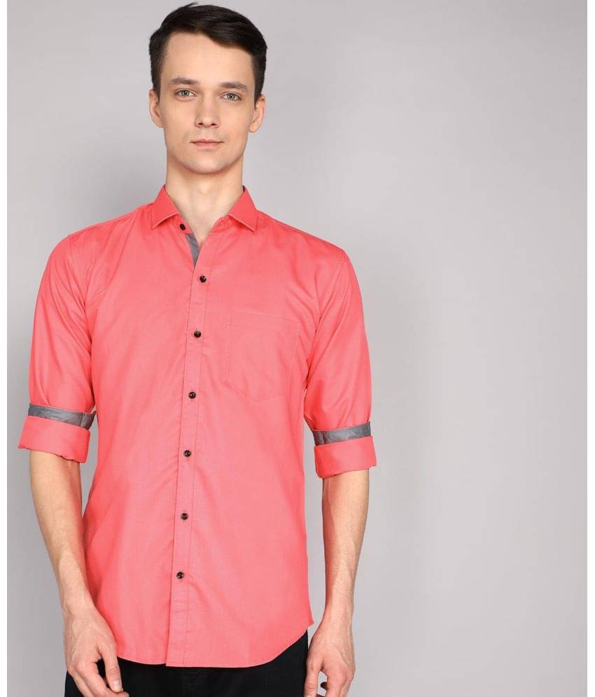     			P&V CREATIONS Cotton Blend Regular Fit Solids Full Sleeves Men's Casual Shirt - Pink ( Pack of 1 )