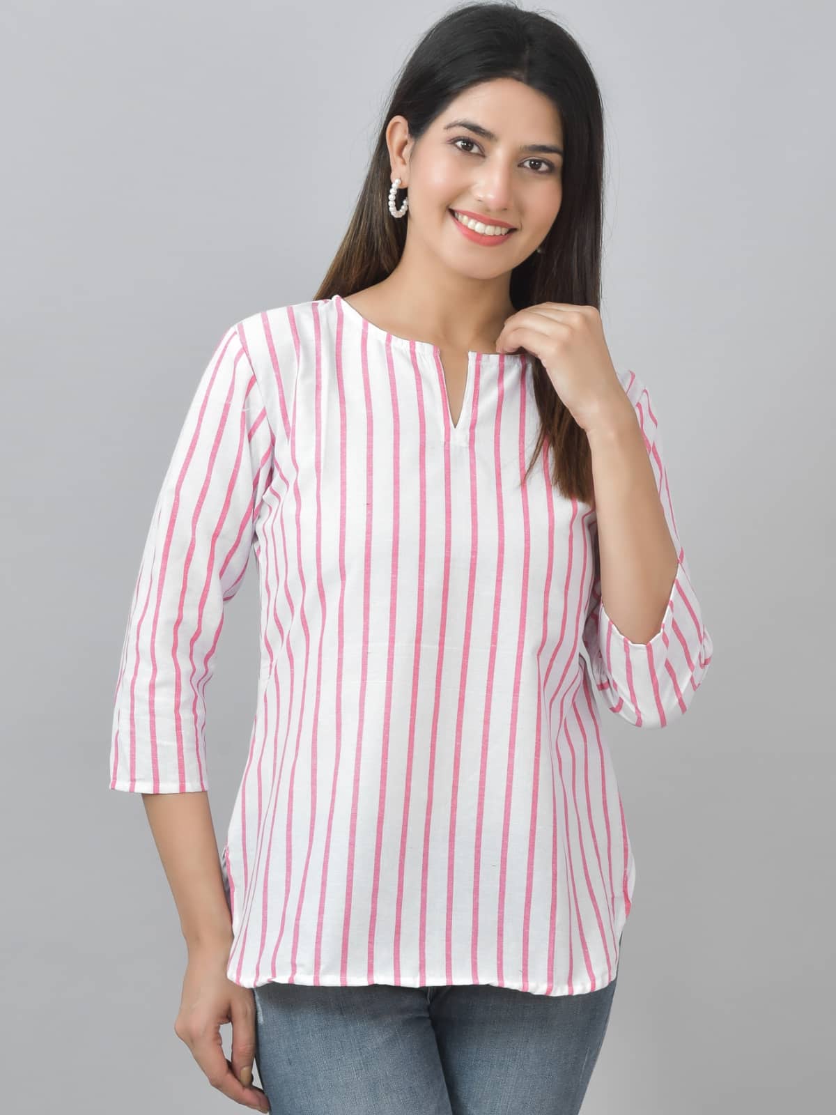 QuaClo Pink Cotton Women's Tunic ( Pack of 1 )