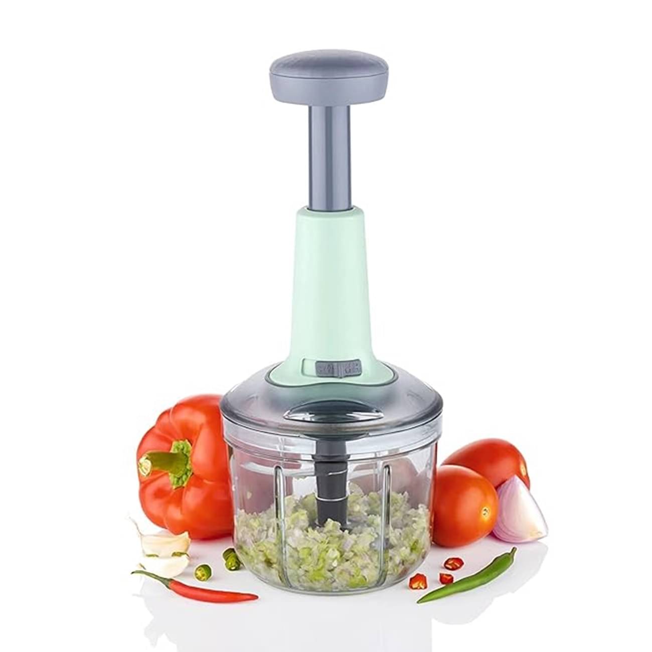     			iview kitchenware Manual Hand Chopper Green Stainless Steel Mannual Chopper 900 ml ( Pack of 1 )