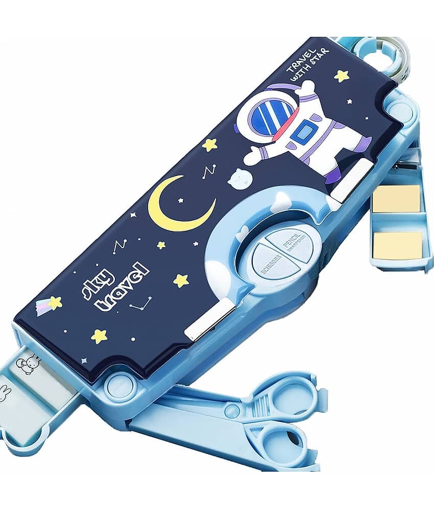 18 ENTERPRISE Space Theme Magnetic Pencil Box for Kids, Space Pencil Box for Boys & Girls, Stationery Box, Buttons Operated Pencil Box for Kids. - Stationery | Buy online on ZillyBuy