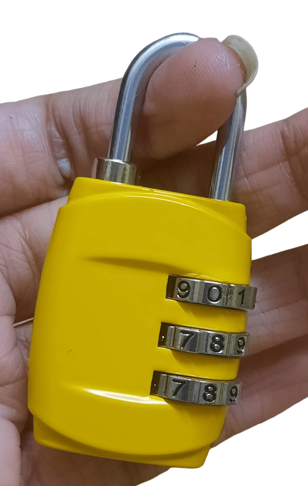     			3Digit yellow  Padlock/Combination Lock