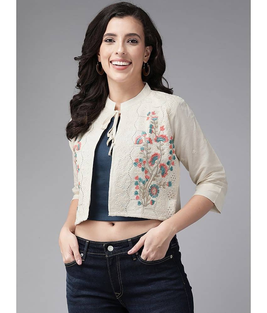 Aarika - Cotton Off White Ethnic Jacket - Jackets & Coats | Buy online on ZillyBuy