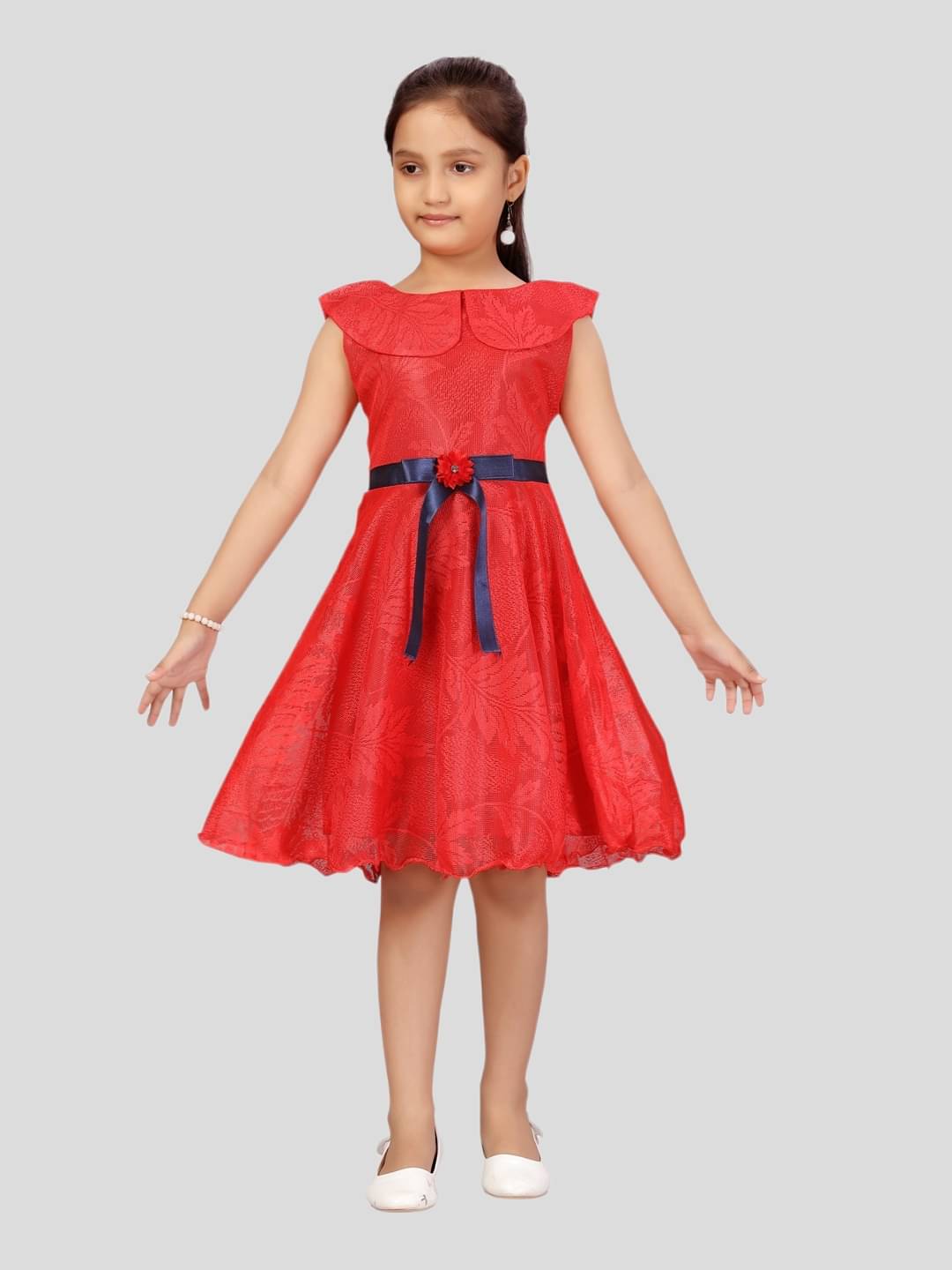     			Aarika Net Frock For Girls ( Pack of 1 , Red )