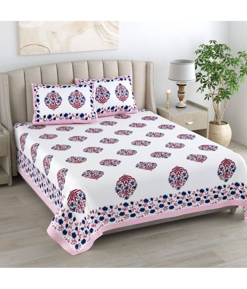 Bombay Spreads Cotton King Size Bedsheet ( Pink )