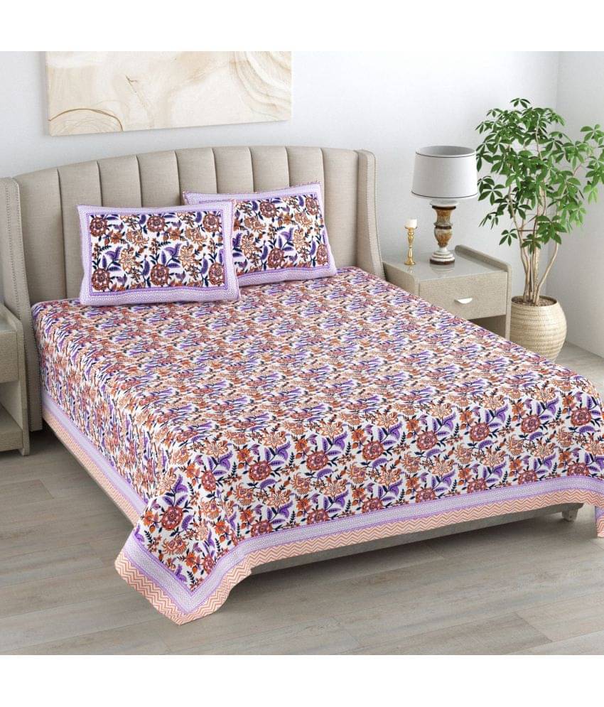     			Bombay Spreads Cotton King Size Bedsheet ( Purple )