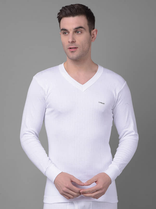 Pack of 1 Dollar White Cotton Blend Men's Thermal Tops