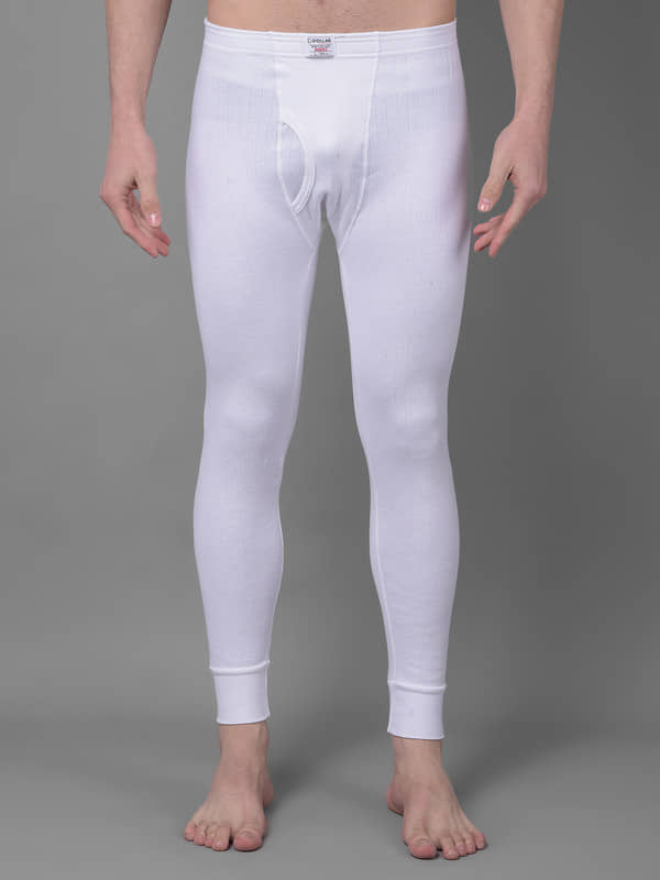 Pack of 1 Dollar White Cotton Blend Men's Thermal Bottoms