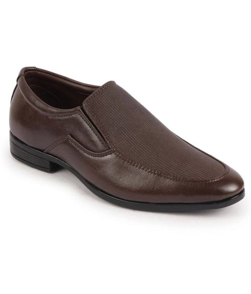     			Fausto Brown Men's Slip On Formal Shoes