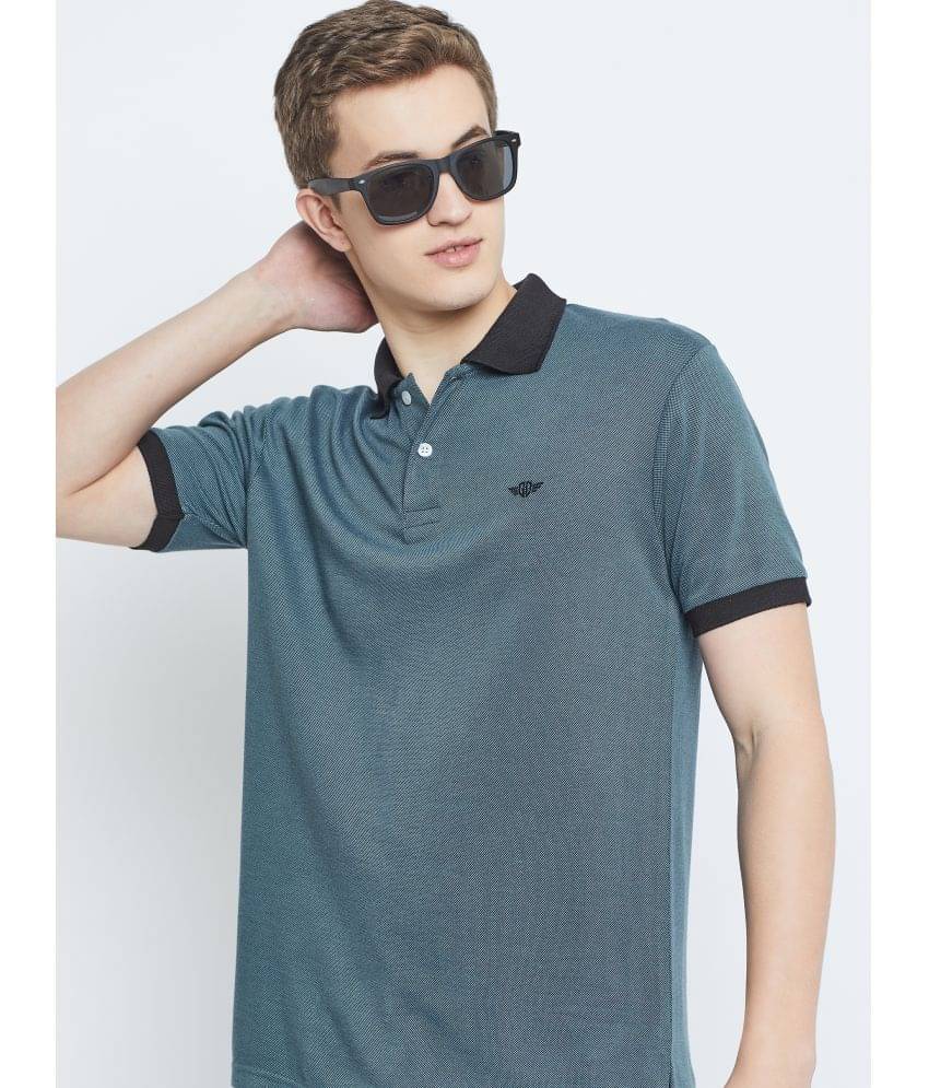     			GET GOLF Pack of 1 Cotton Blend Regular Fit Solid Half Sleeves Men's Polo T Shirt ( Teal Blue )