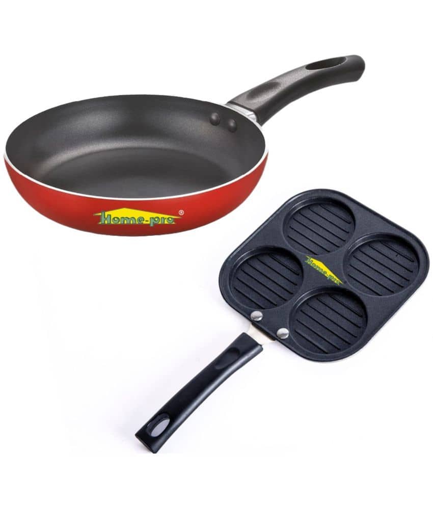 HomePro Uttapam Fry Pan Black Aluminium Non-Stick Cookware Sets ( Set of 2 ) - Cookware | Buy online on ZillyBuy