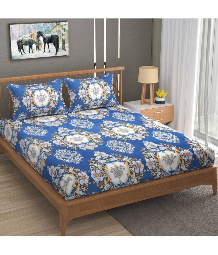 Homefab India Microfiber Double Bed Bedsheet ( Light Blue ) Homefab India Microfiber Double Bed Bedsheet ( Light Blue )