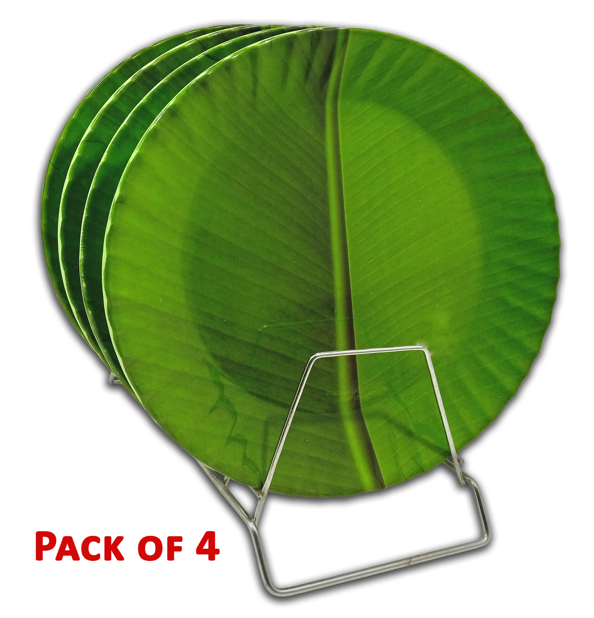 Inpro 4 Pcs Melamine Dark Green Full Plate