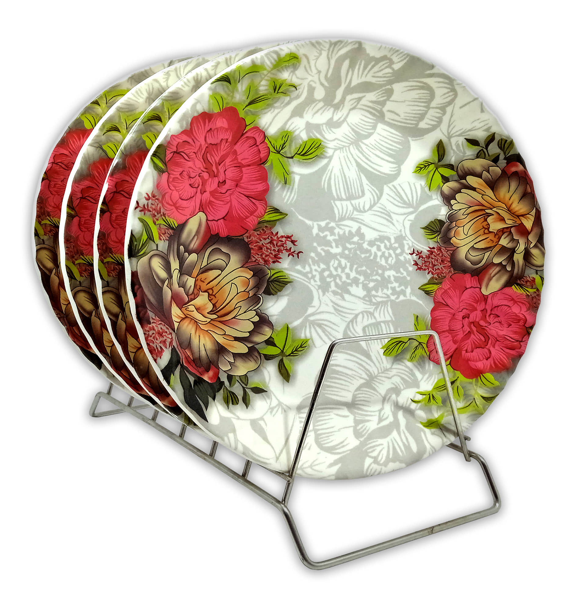Inpro 4 Pcs Melamine Multi Color Full Plate