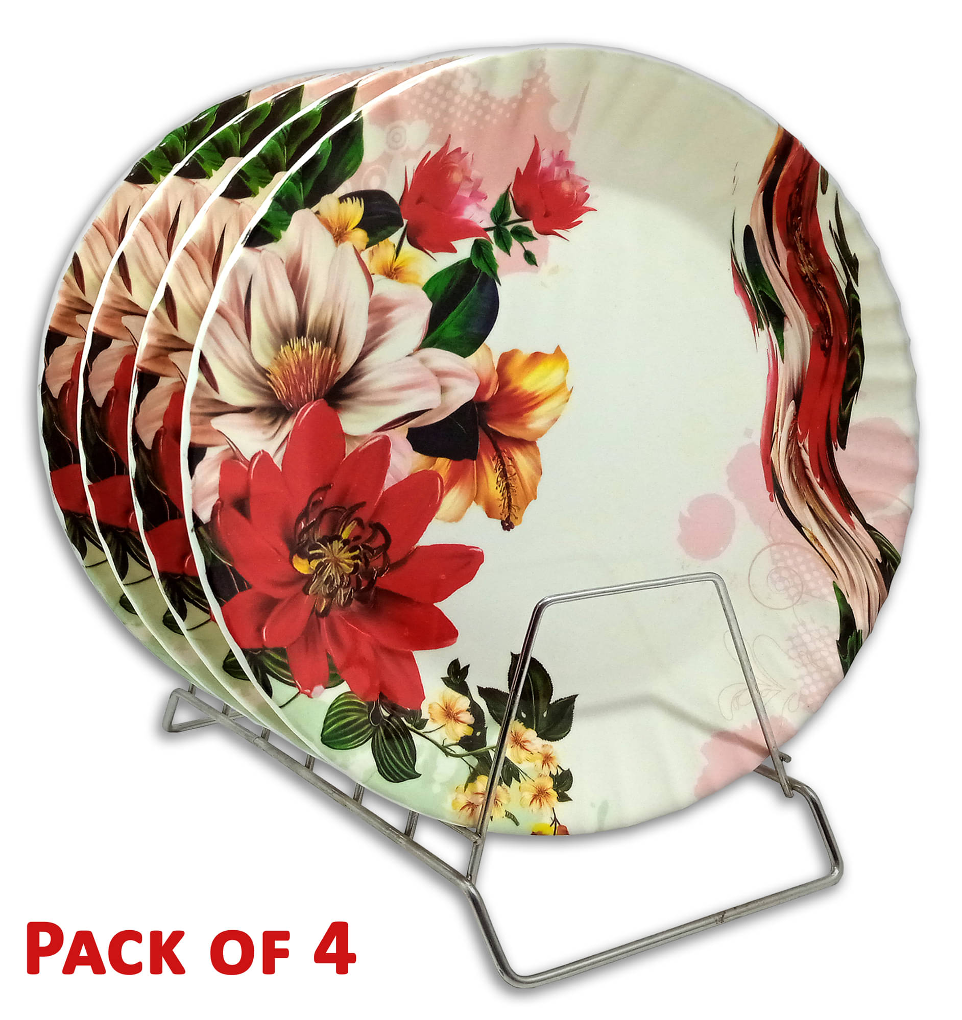     			Inpro 4 Pcs Melamine Multi Color Full Plate