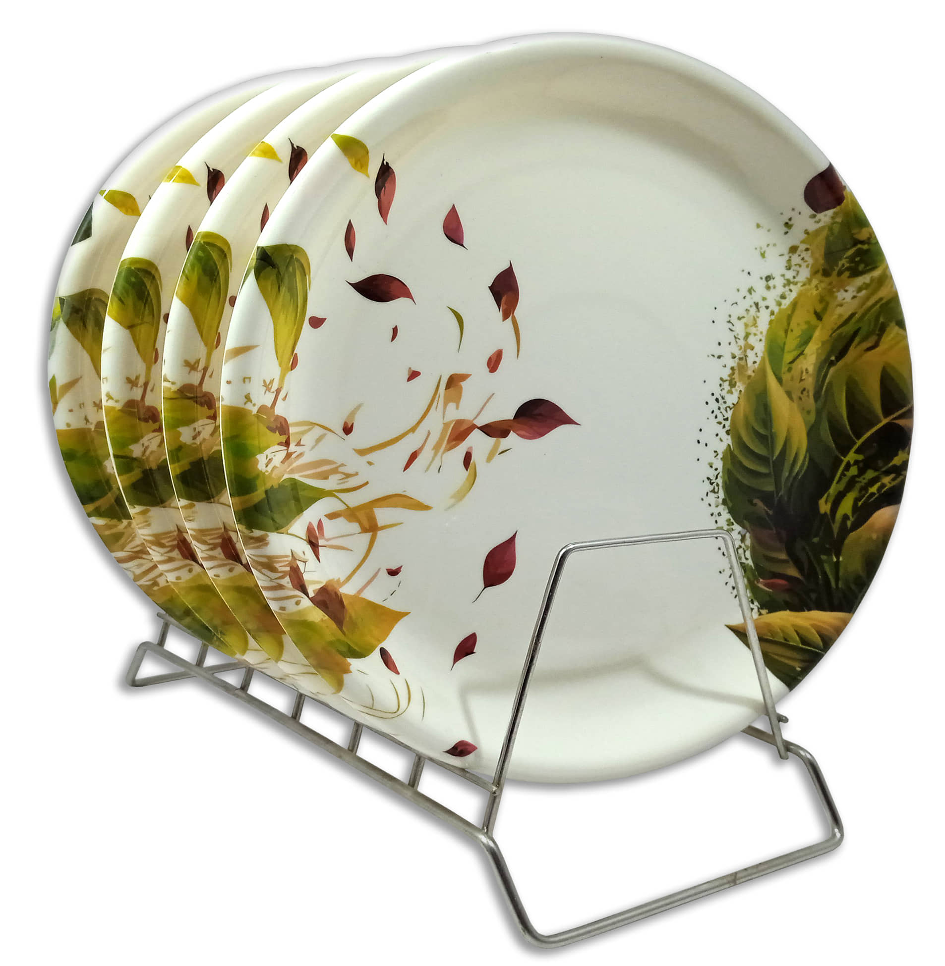Inpro 4 Pcs Melamine Multi Color Full Plate