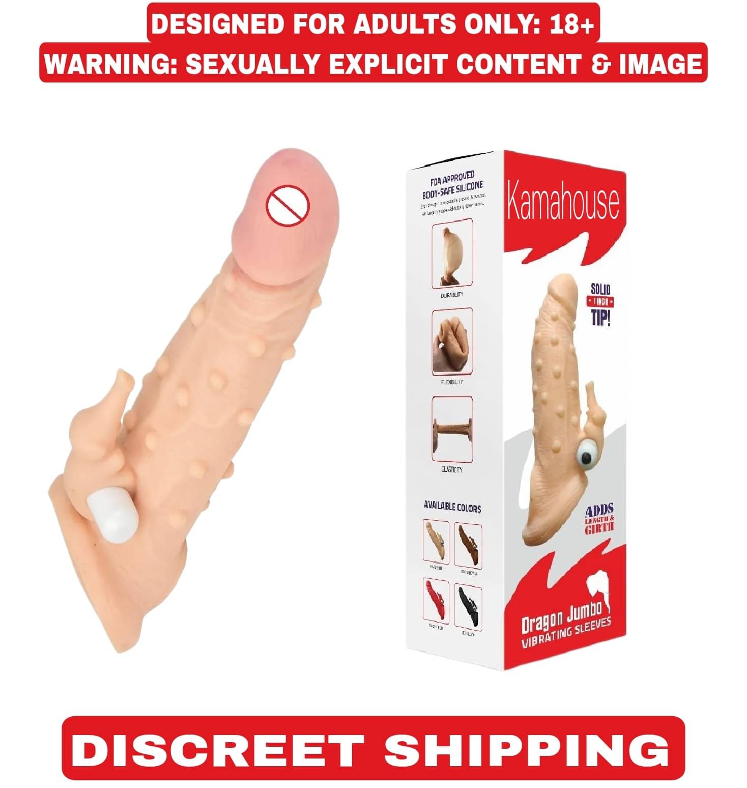 KAMAHOUSE 8 INCH JUMBO HEAD CONDOOM VIBRATING DRAGON PENIS SLEEVE FOR MEN KAMAHOUSE 8 INCH JUMBO HEAD CONDOOM VIBRATING DRAGON PENIS SLEEVE FOR MEN