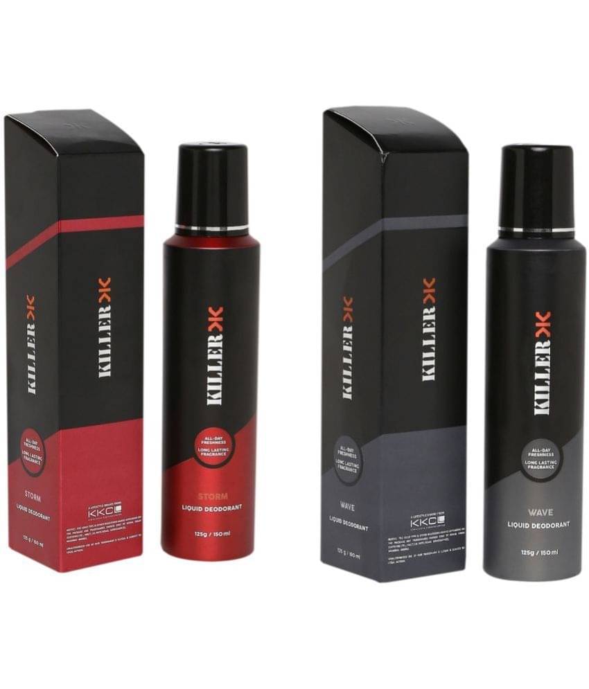     			Killer COMBO PACK OF 2 ,NO GAS DEO Deodorant Spray for Men 150 ml ( Pack of 2 )