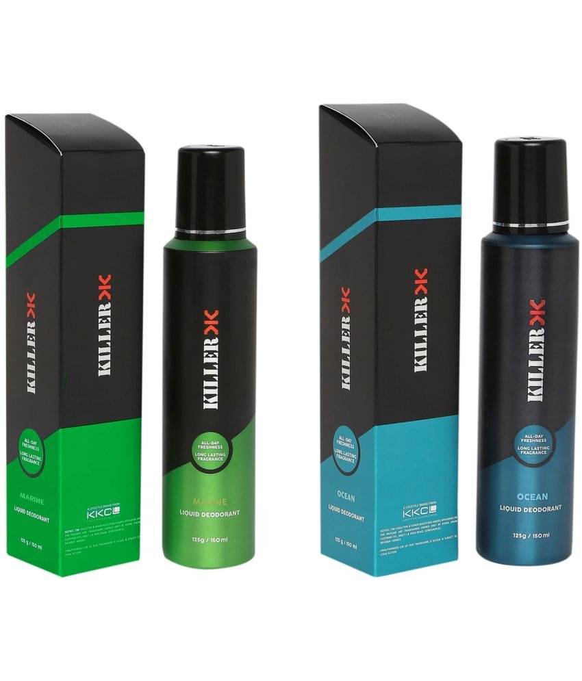     			Killer MARINE & OCEAN combo of 2 no gas deo Body Spray for Men 150 ml ( Pack of 2 )