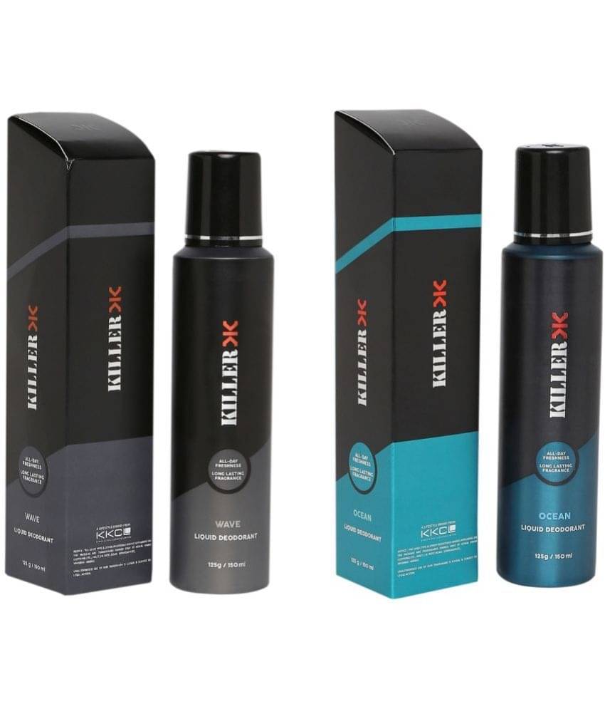     			Killer combo pack of 2 , no gas deodorant Body Spray for Men 150 ml ( Pack of 2 )