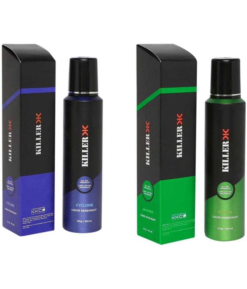     			Killer combo pack of 2, no gas deodorant Body Spray for Men 150 ml ( Pack of 2 )