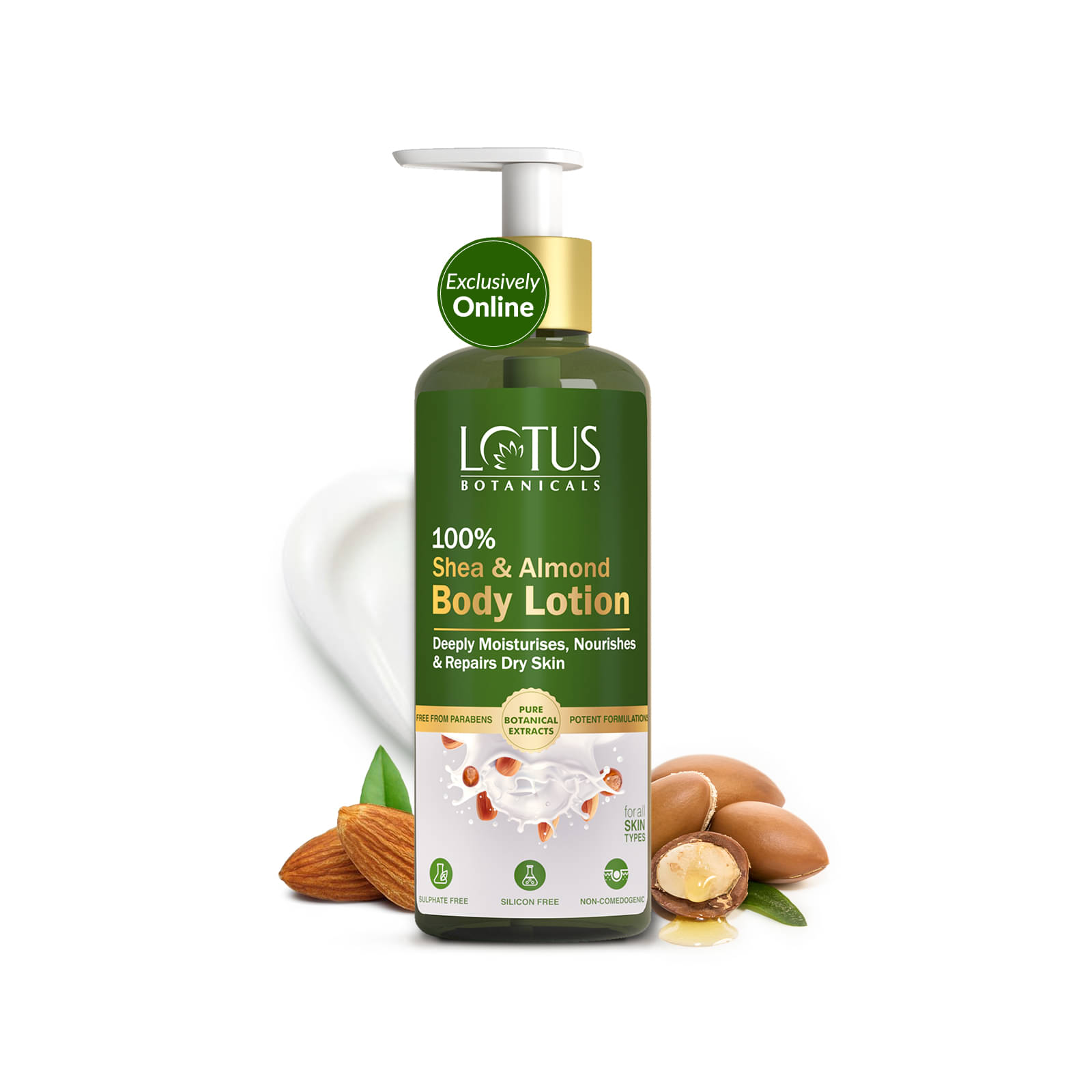 Lotus Botanicals 100% Shea & Almond Body Lotion, Moisturizes Dry Skin, Repairs Damaged Skin, 280 ml     			Lotus Botanicals 100% Shea & Almond Body Lotion, Moisturizes Dry Skin, Repairs Damaged Skin, 280 ml
