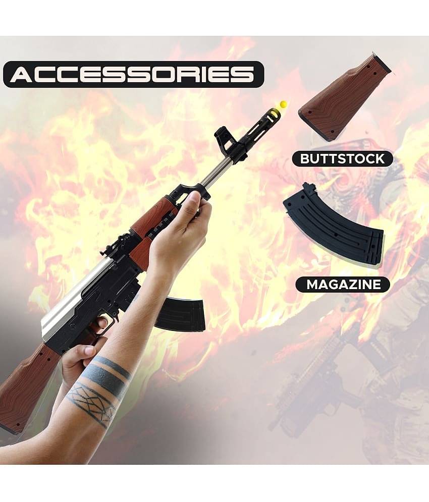 NHR AK47 Toy Gun with 500 Bullets, 24-inch Long Shooting Gun for Kids 8+ Years