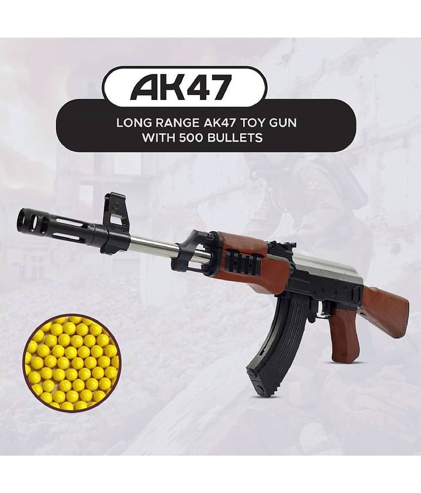 NHR AK47 Toy Gun with 500 Bullets, 24-inch Long Shooting Gun for Kids 8+ Years