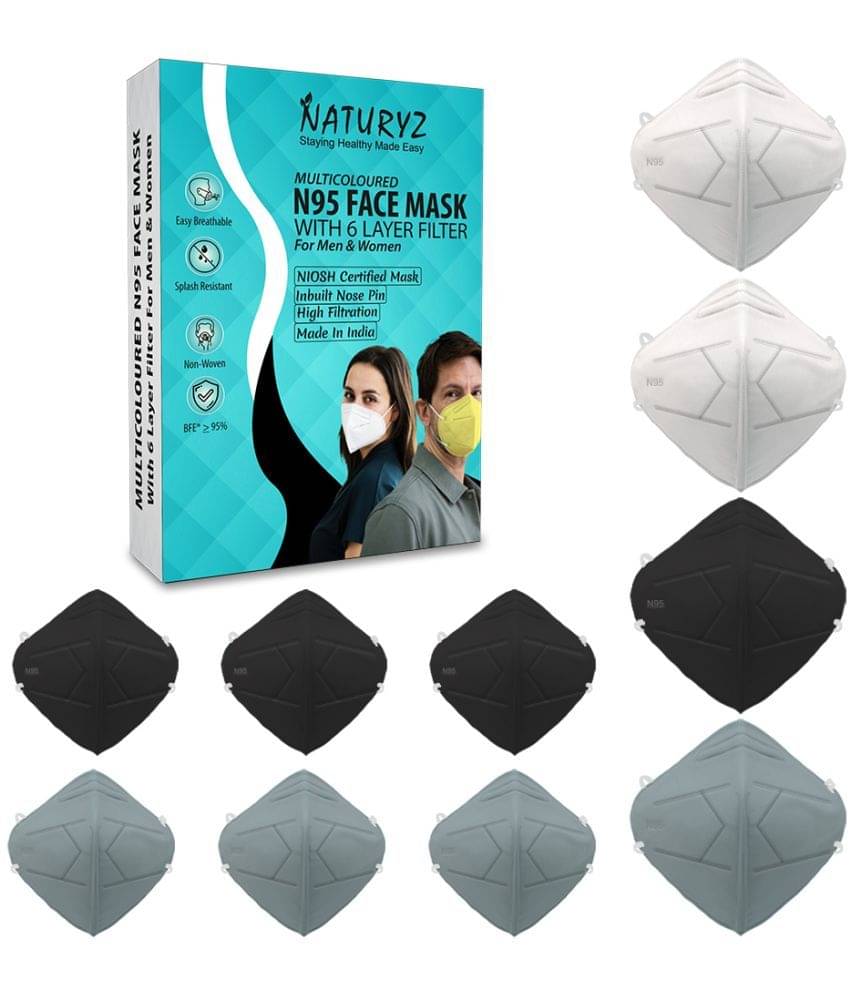 Naturyz N95 NIOSH Certified Reusable 3D ERGONOMIC HONEYCOMB Face Mask With 6 Layer Protection, Nose pin & Adjustable Ear Loops With 95% Filtration (Pack of 10) Naturyz N95 NIOSH Certified Reusable 3D ERGONOMIC HONEYCOMB Face Mask With 6 Layer Protection, Nose pin & Adjustable Ear Loops With 95% Filtration (Pack of 10)