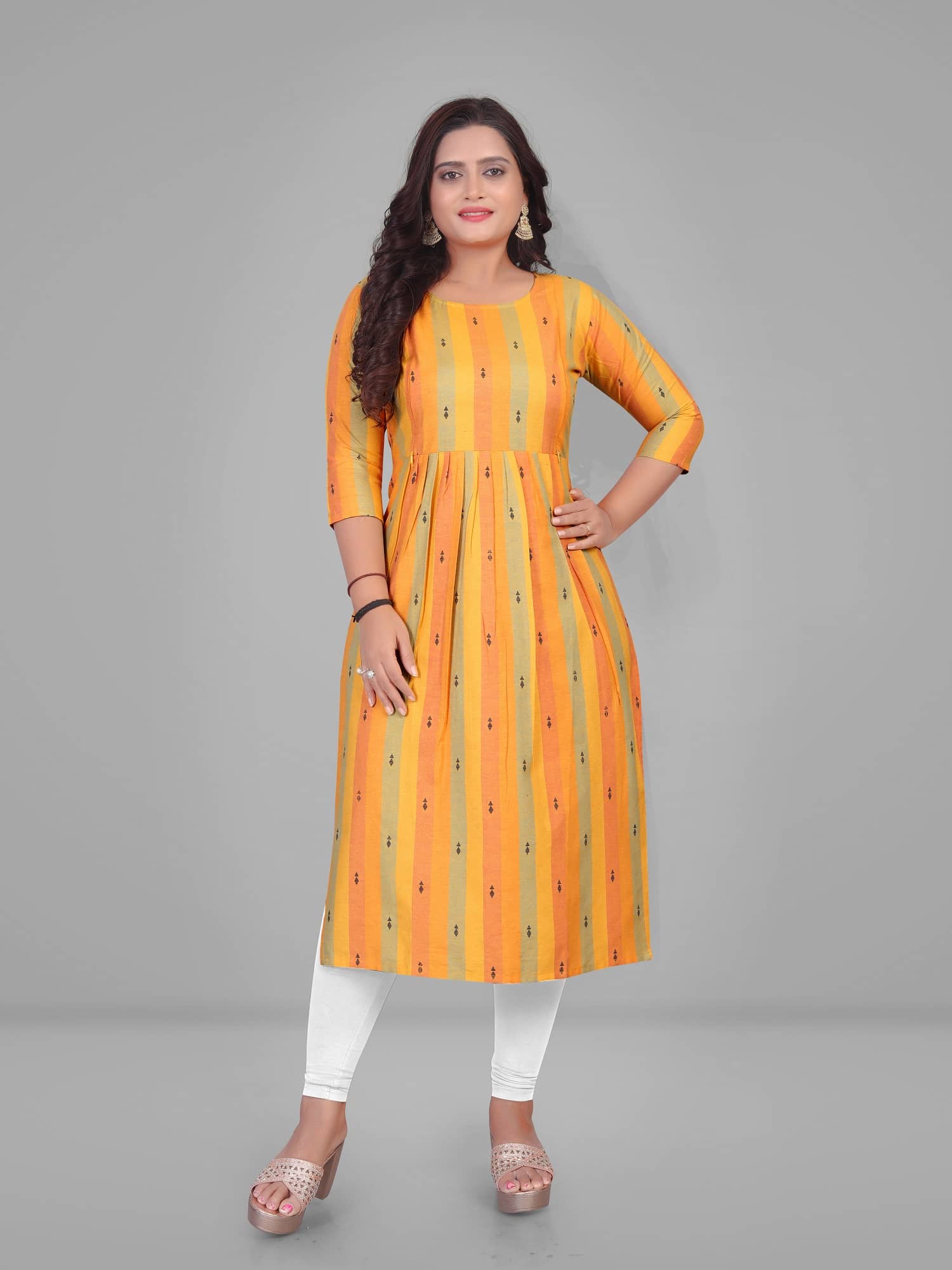 Parastri Yellow Cotton Maternity Tops