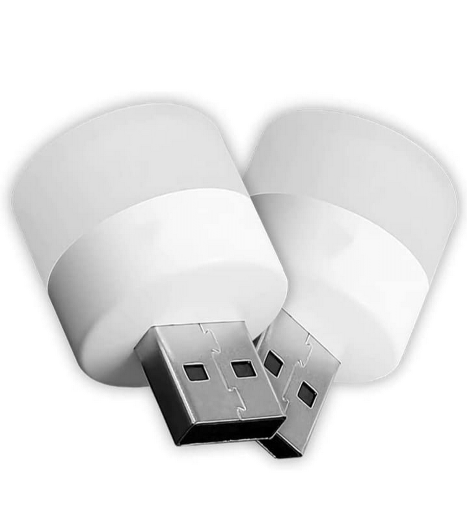     			Plug in LED Night Light Mini USB LED Light Flexible USB LED Ambient Light Mini USB LED Light, LED Portable car Bulb, Indoor, Outdoor, Reading, Sleep (2 pcs, Plastic, White, Pack of 2)