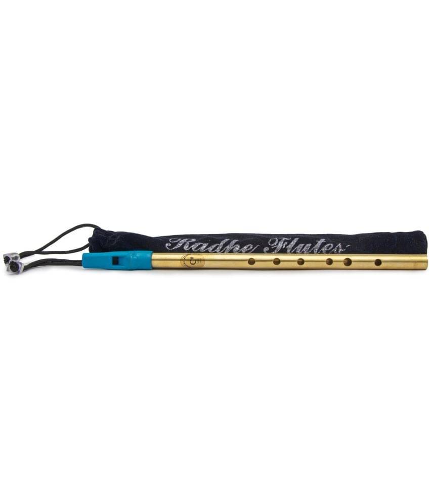     			Radhe Flutes Brass Flute Soprano Vertical Blow Scale C Sharp With VELVET COVER