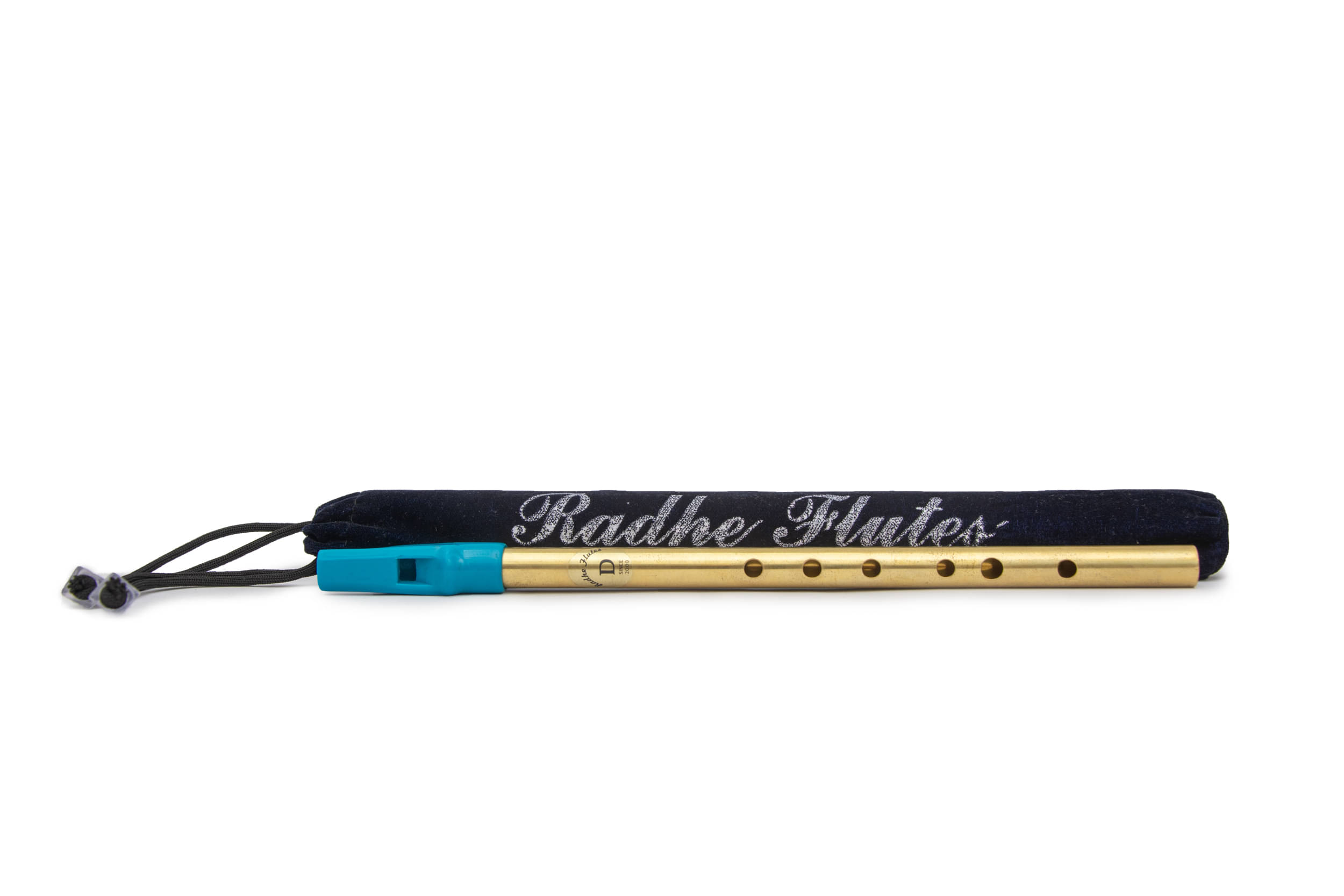     			Radhe Flutes Brass Flute Soprano Vertical Blow Scale D Natural With VELVET COVER