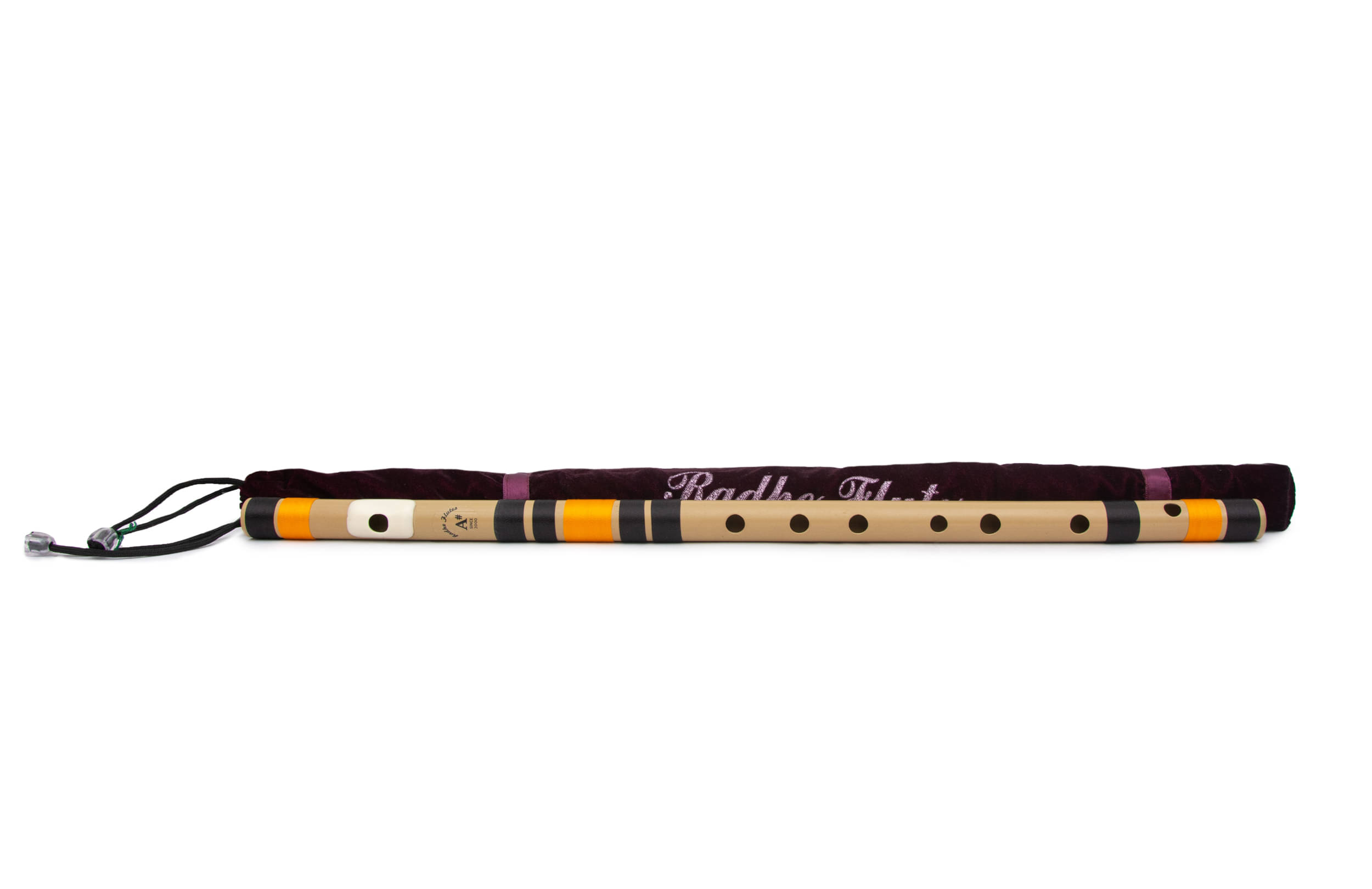    			Radhe Flutes PVC Fiber A Sharp Bansuri Base Octave LEFT Handed With VELVET COVER